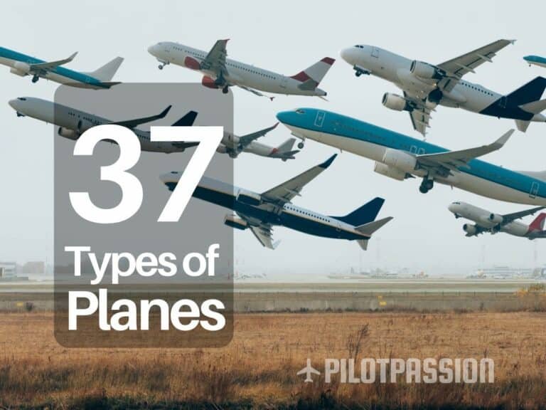 Different types of planes and aircraft with fixed-wings